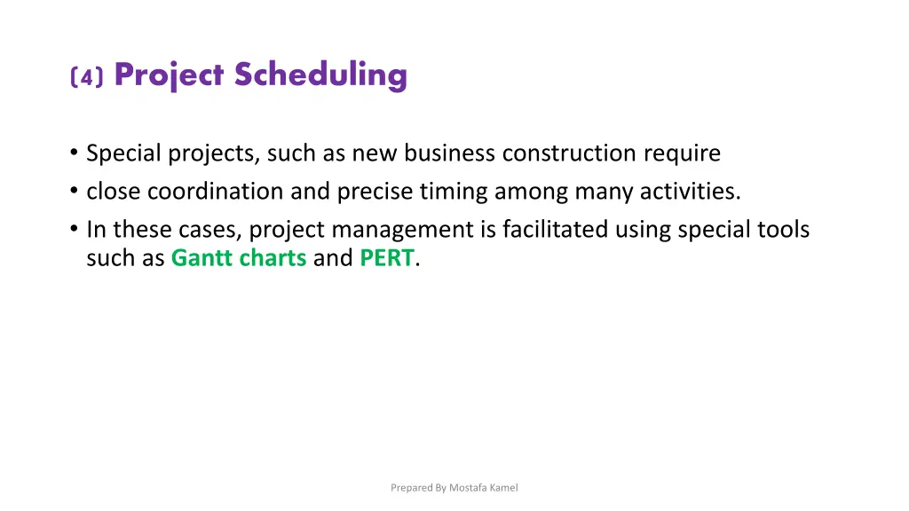 4 project scheduling