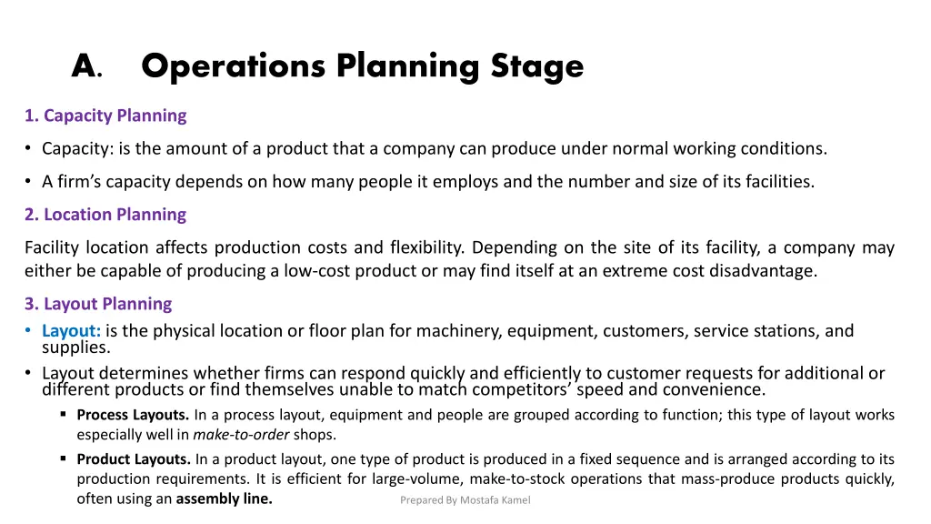 a operations planning stage
