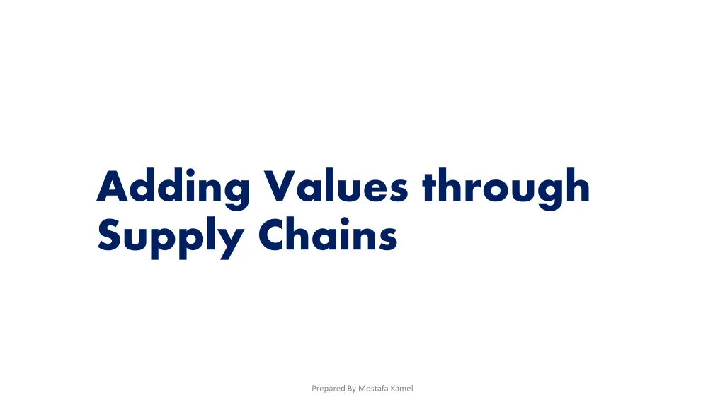 adding values through supply chains