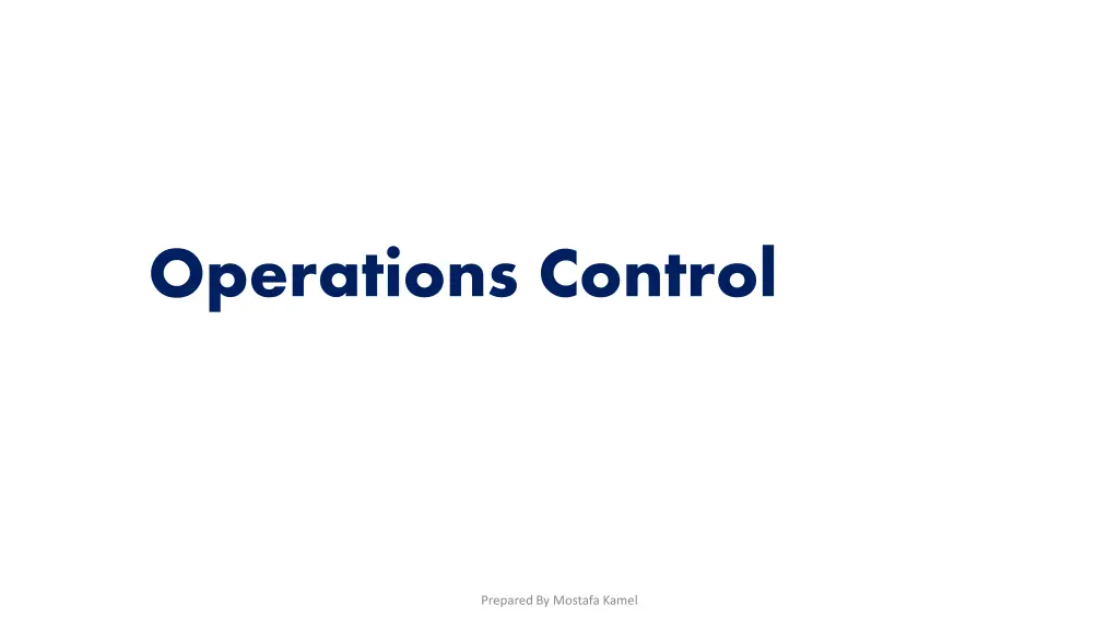 operations control