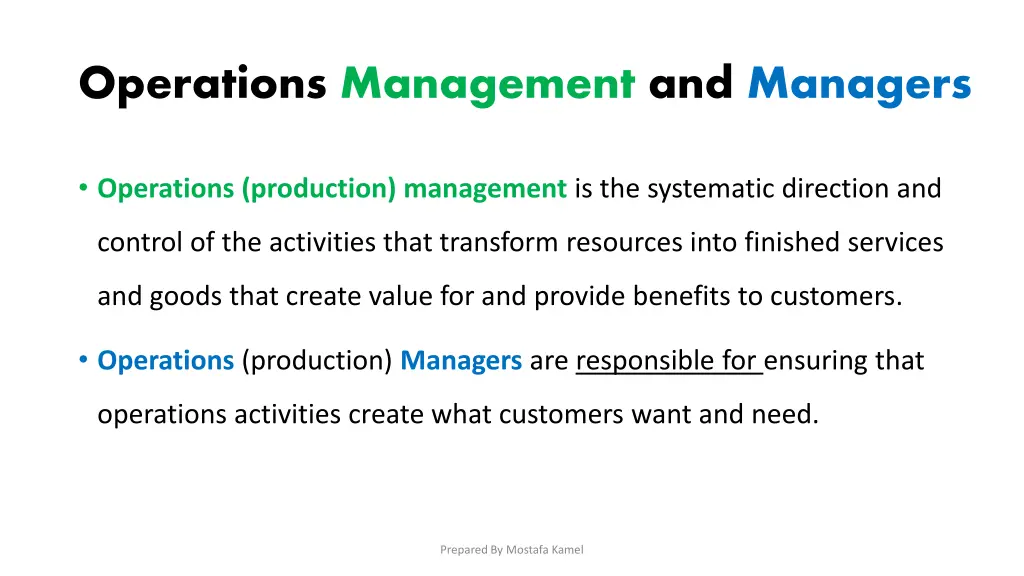 operations management and managers