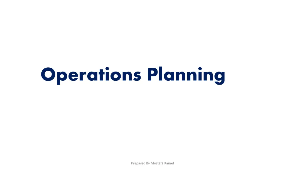 operations planning