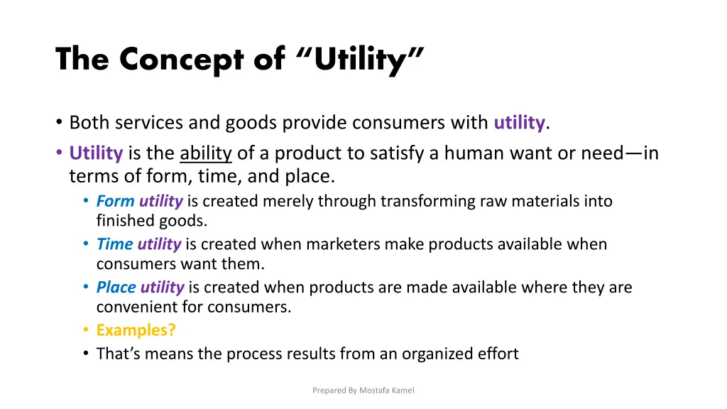 the concept of utility