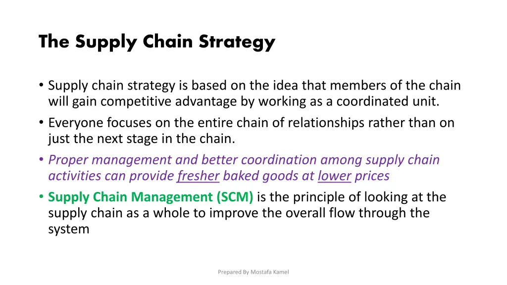 the supply chain strategy