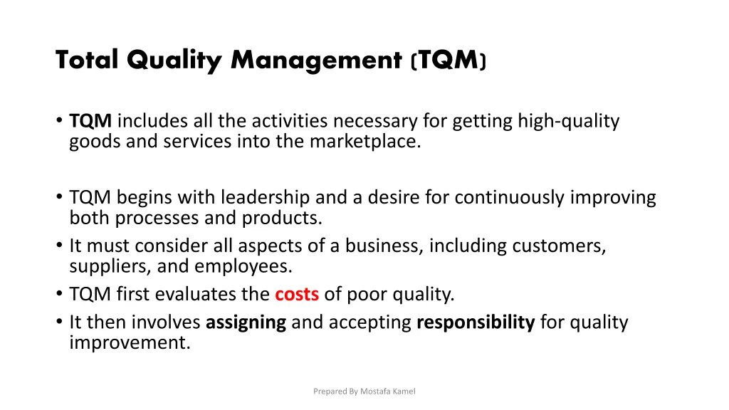 total quality management tqm
