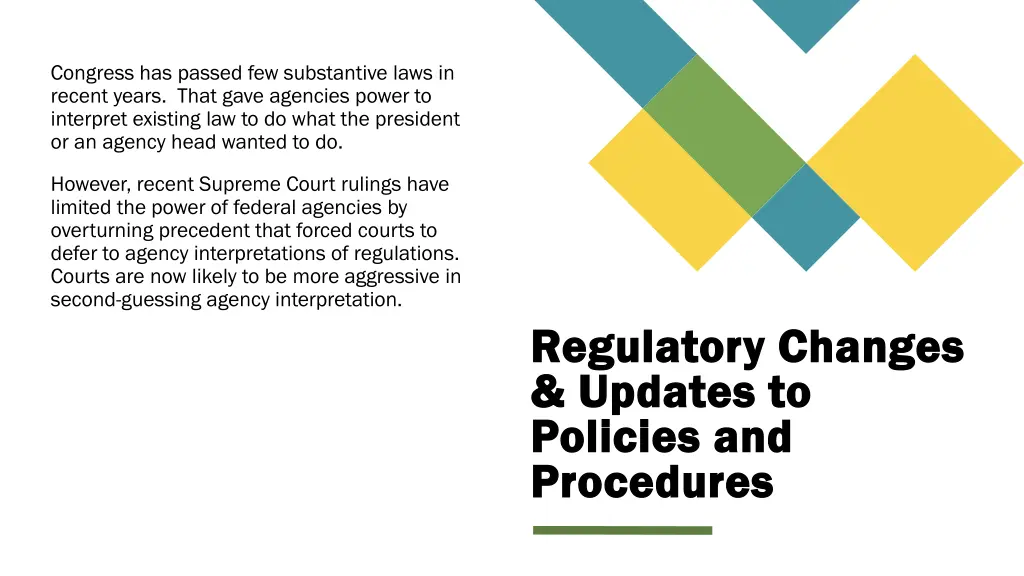 congress has passed few substantive laws