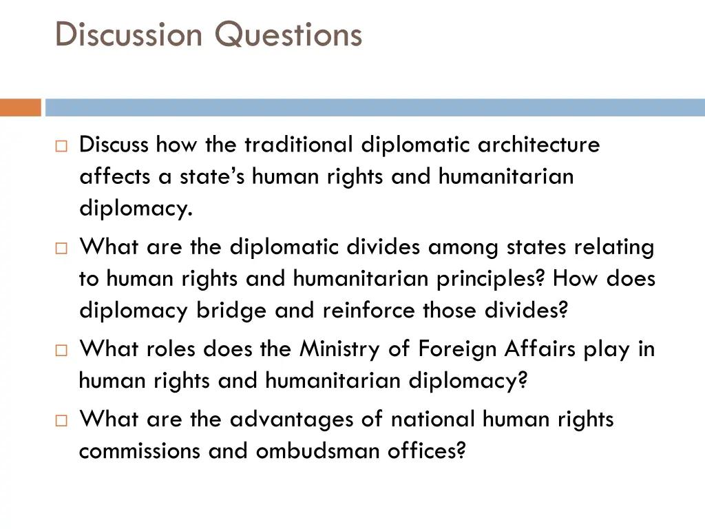 discussion questions