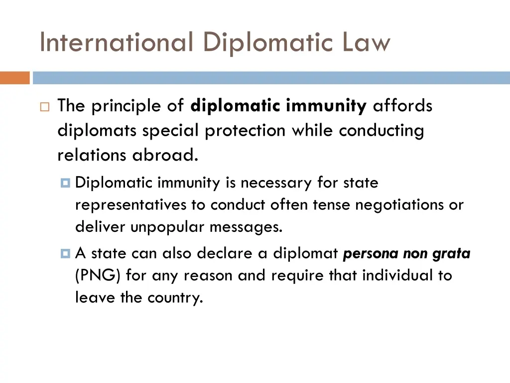 international diplomatic law 1