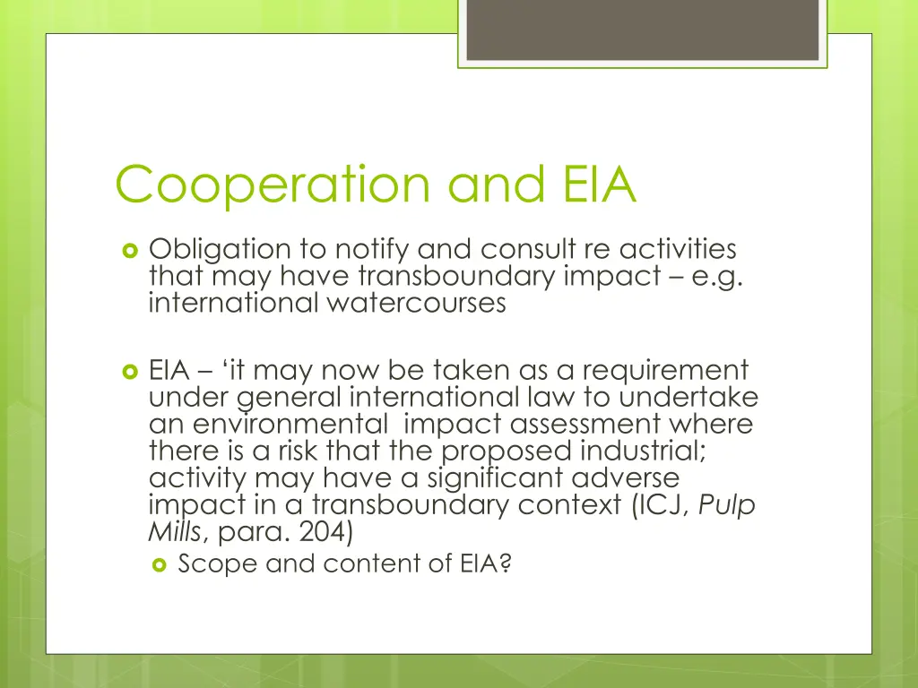 cooperation and eia