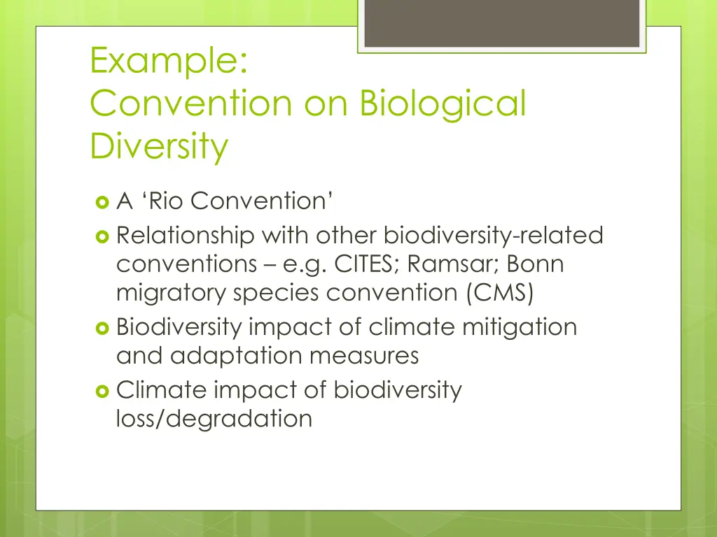 example convention on biological diversity