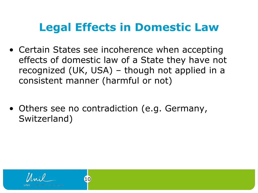 legal effects in domestic law