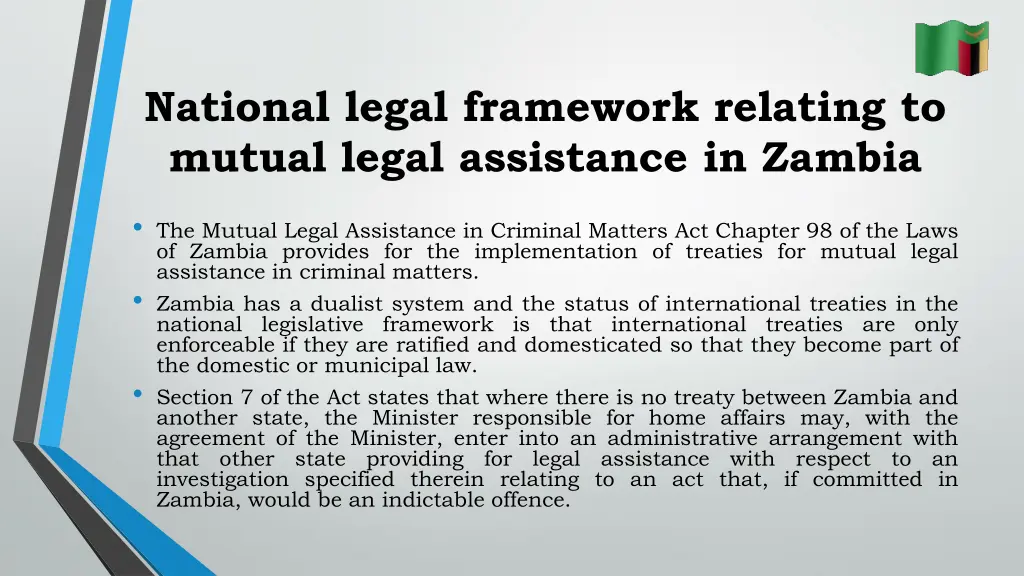 national legal framework relating to mutual legal