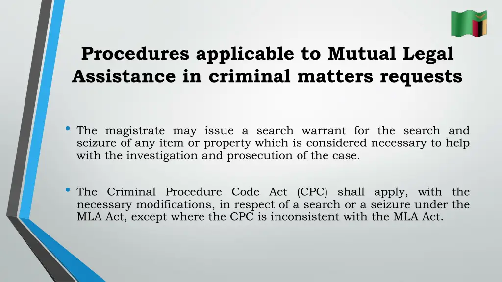 procedures applicable to mutual legal assistance
