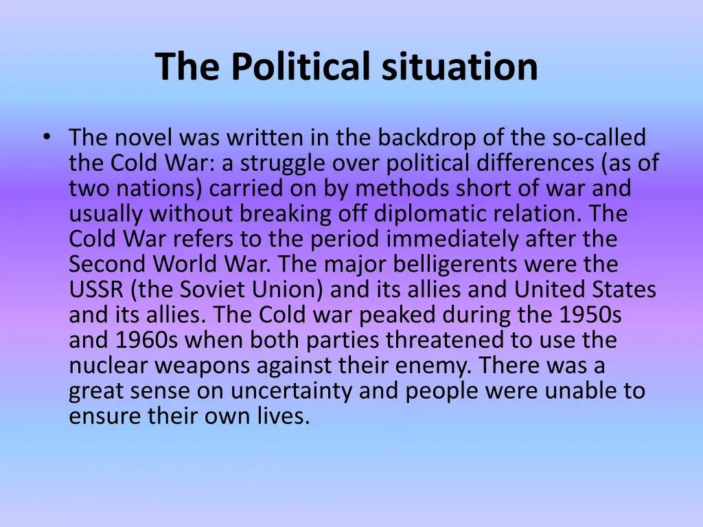 the political situation