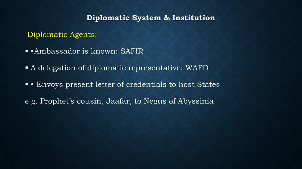 diplomatic system institution