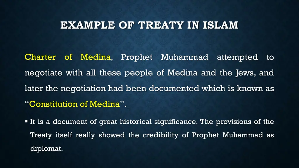 example of treaty in islam