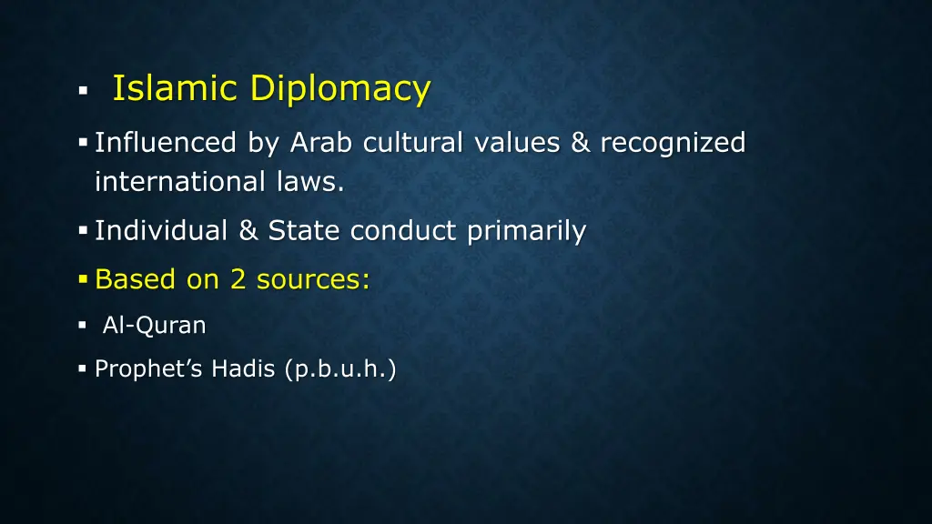 islamic diplomacy