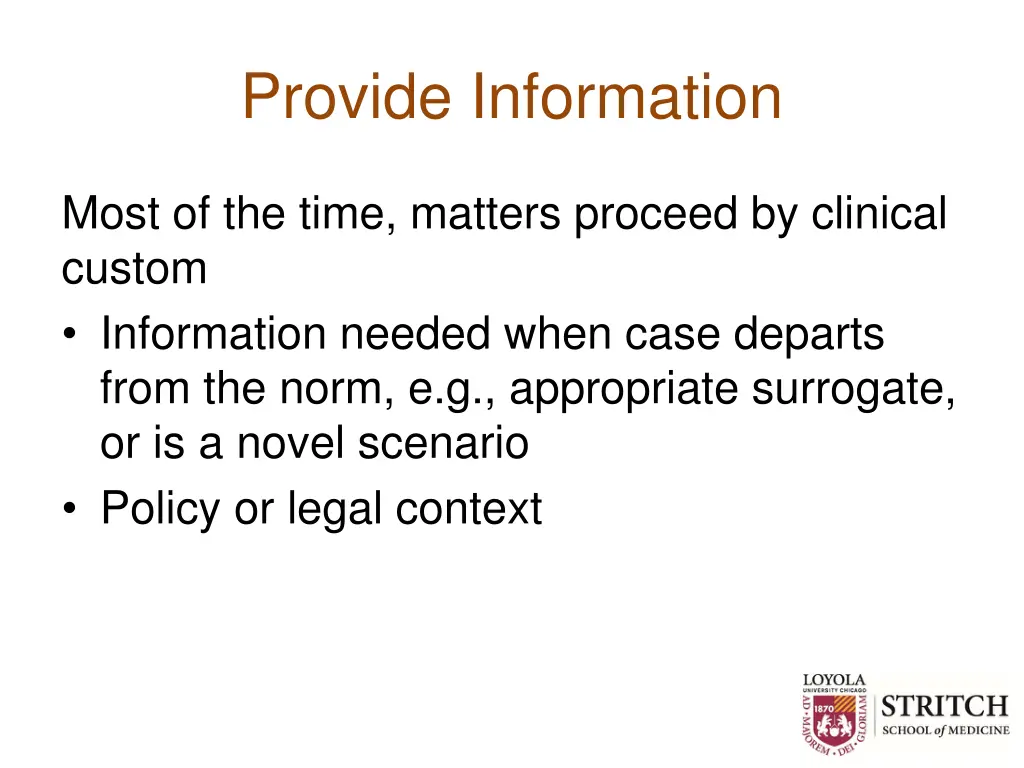 provide information