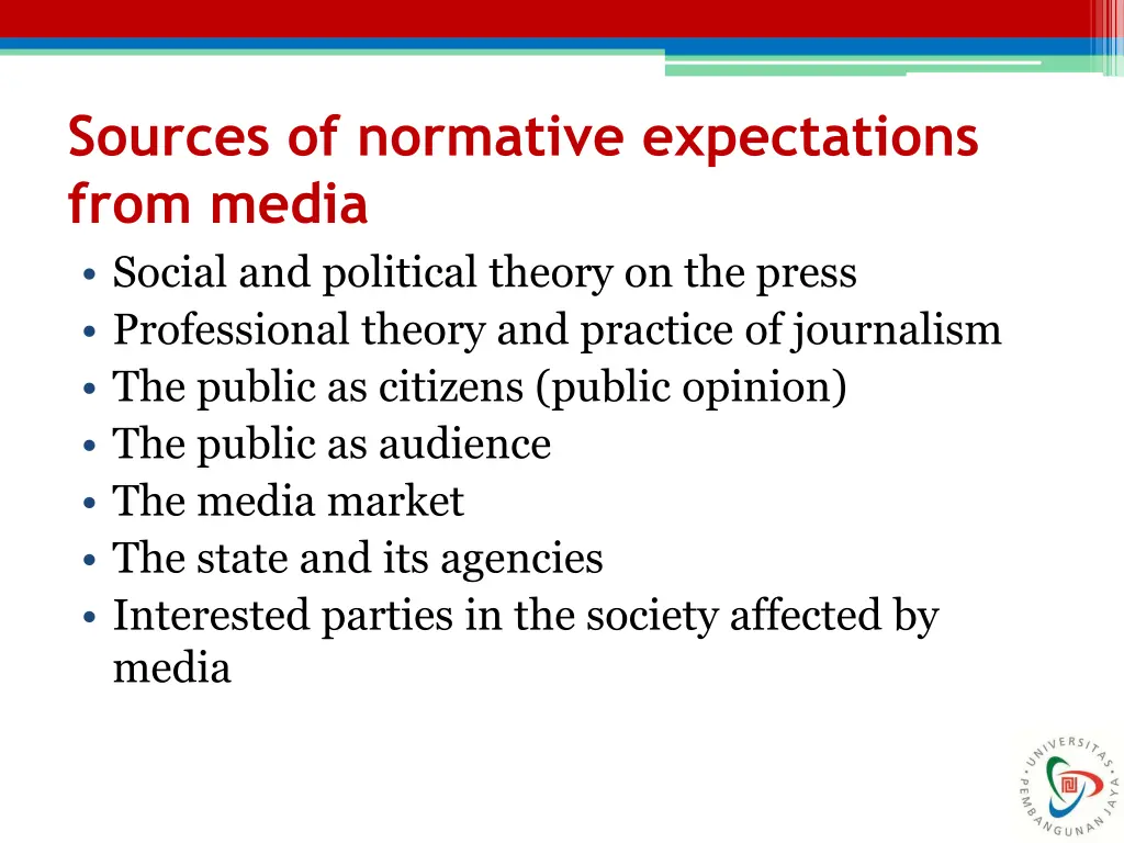 sources of normative expectations from media
