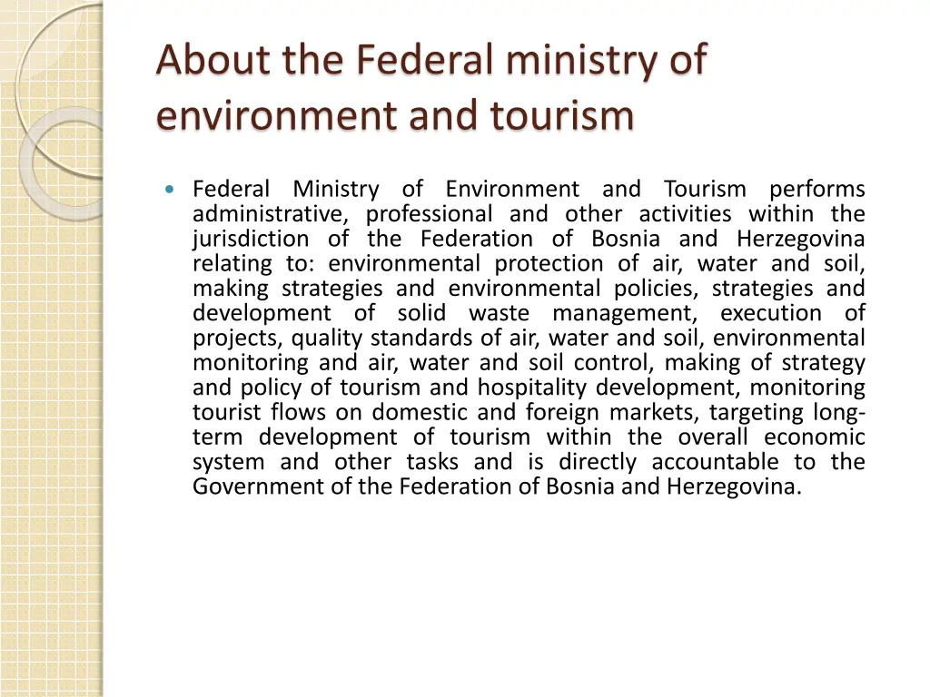 about the federal ministry of environment