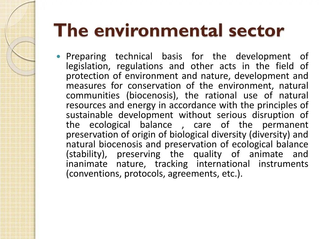 the environmental sector 1