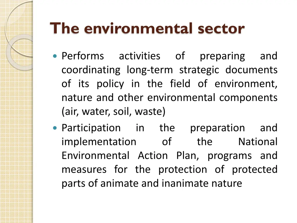 the environmental sector