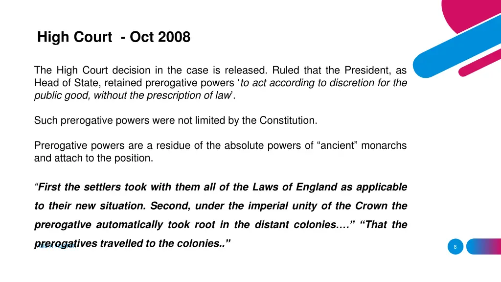high court oct 2008