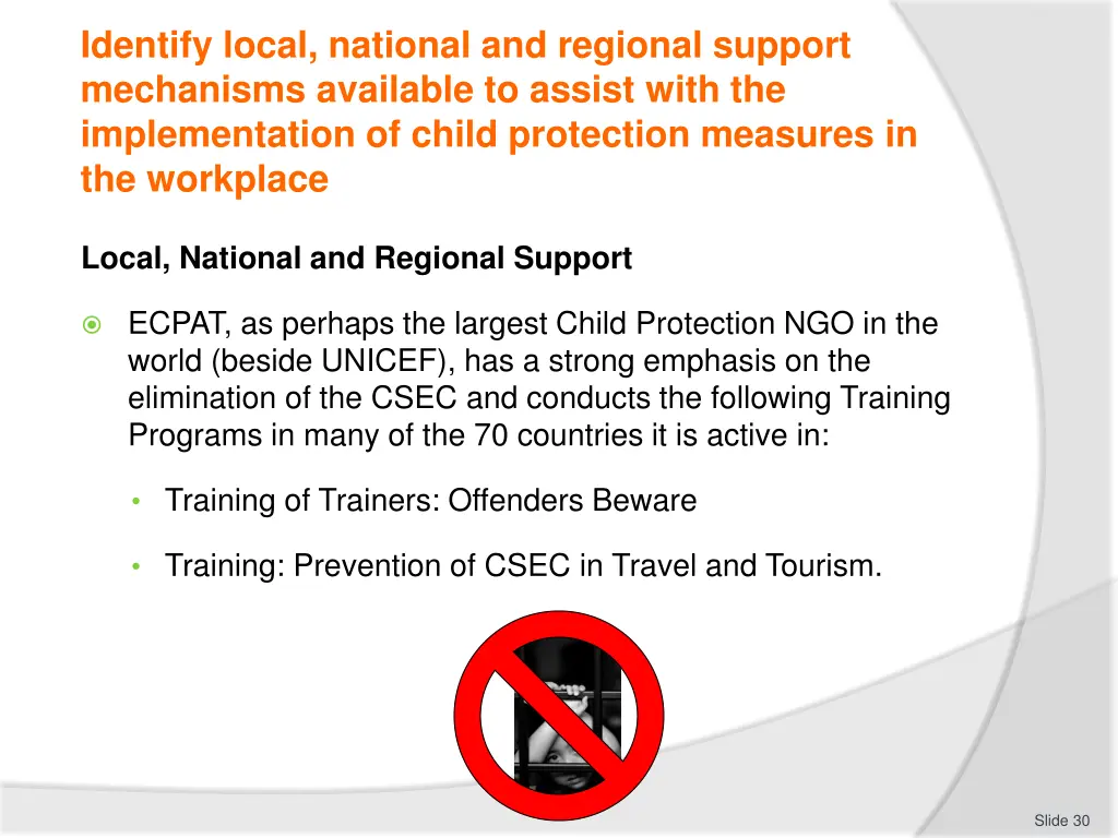 identify local national and regional support 1