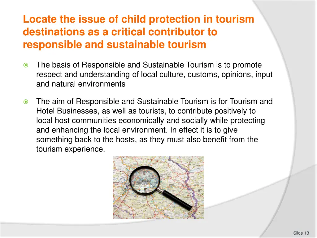 locate the issue of child protection in tourism