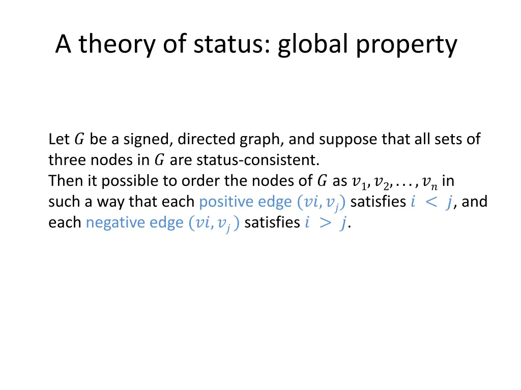 a theory of status global property