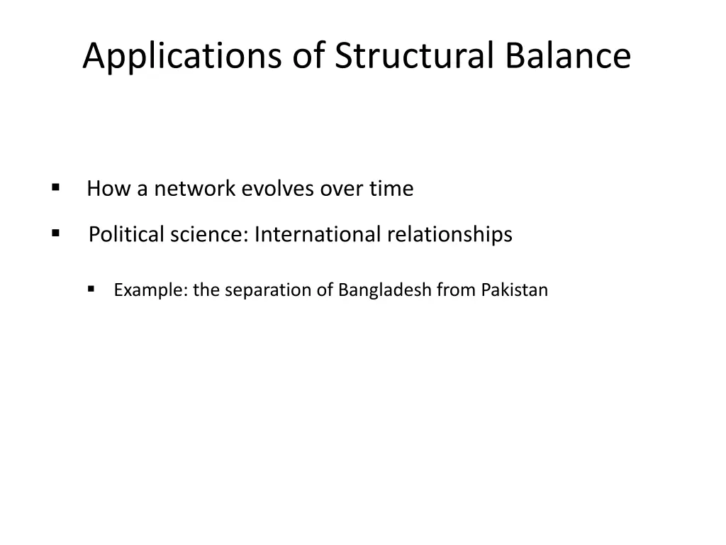 applications of structural balance