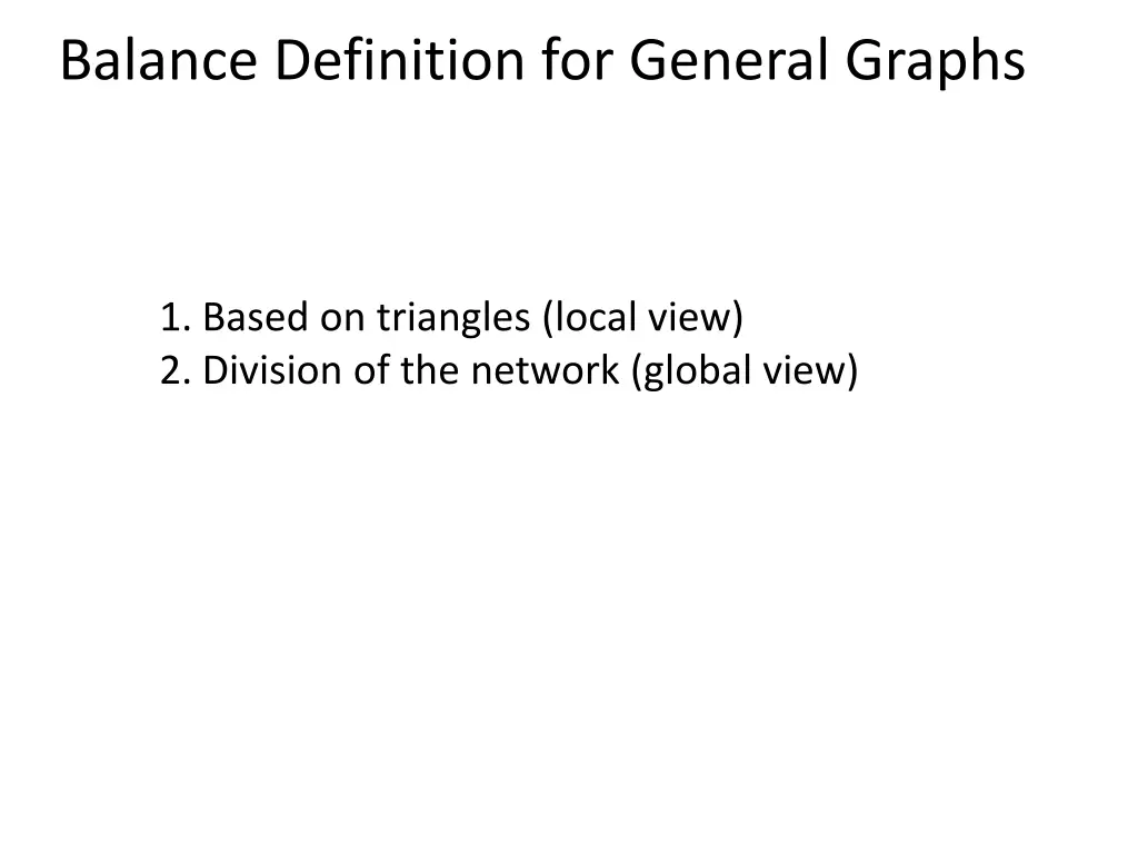 balance definition for general graphs