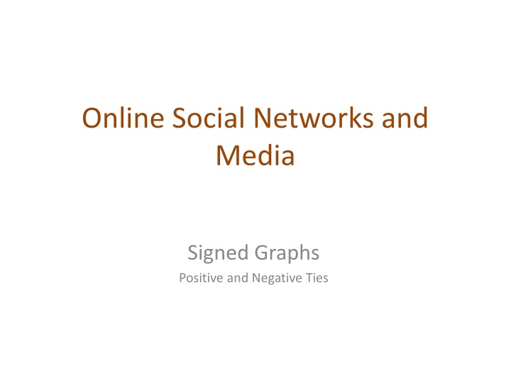 online social networks and media