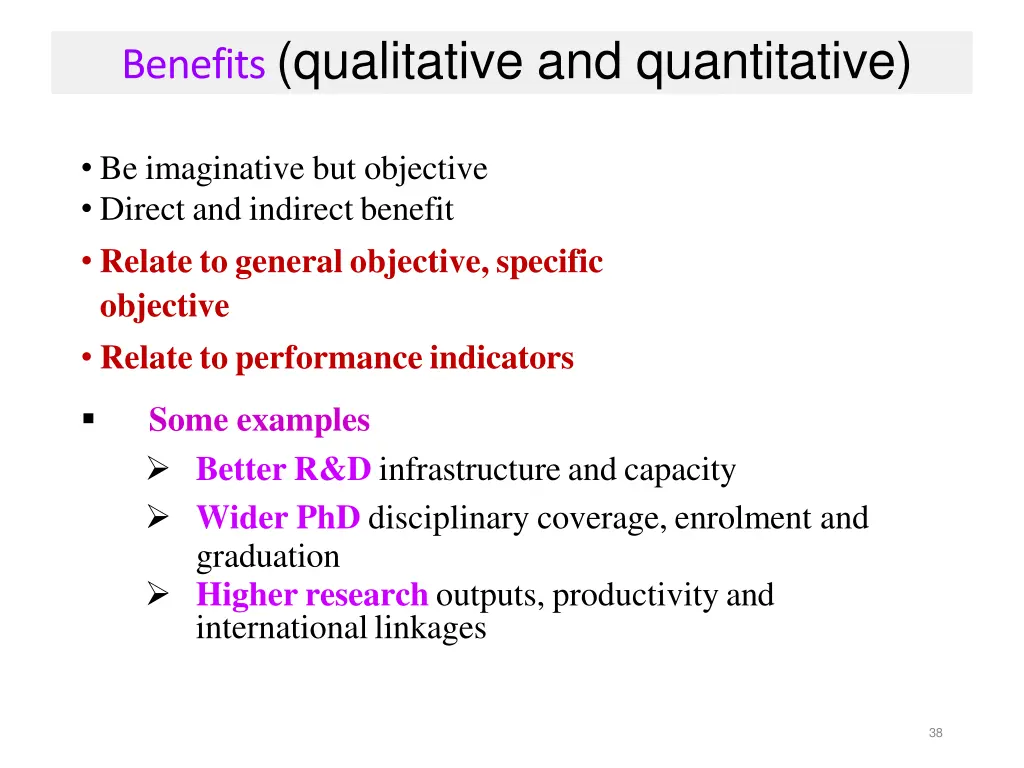 benefits qualitative and quantitative