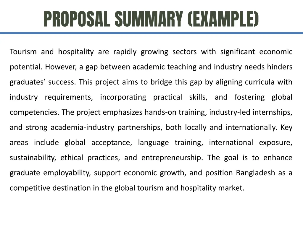 proposal summary example