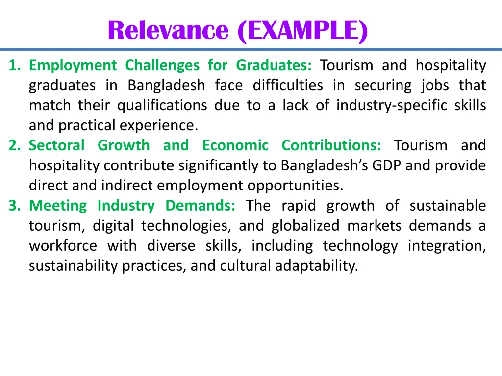 relevance example