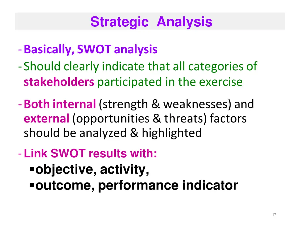 strategic analysis