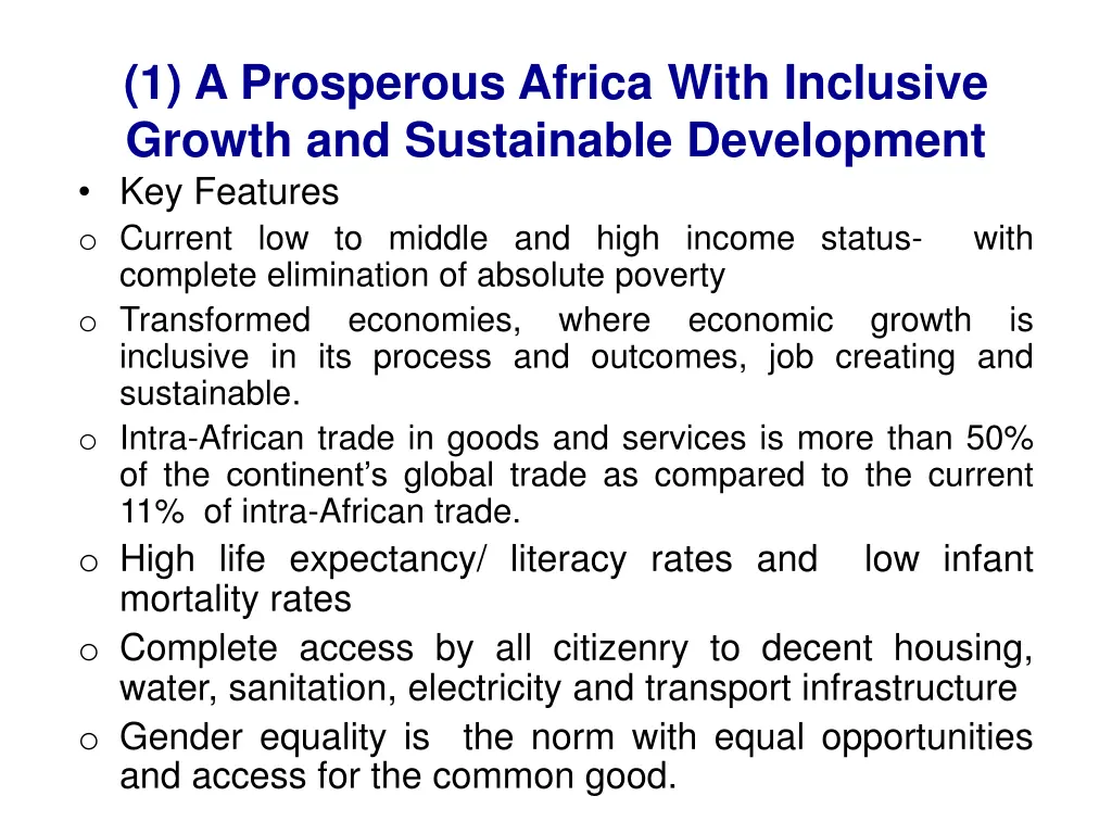 1 a prosperous africa with inclusive growth