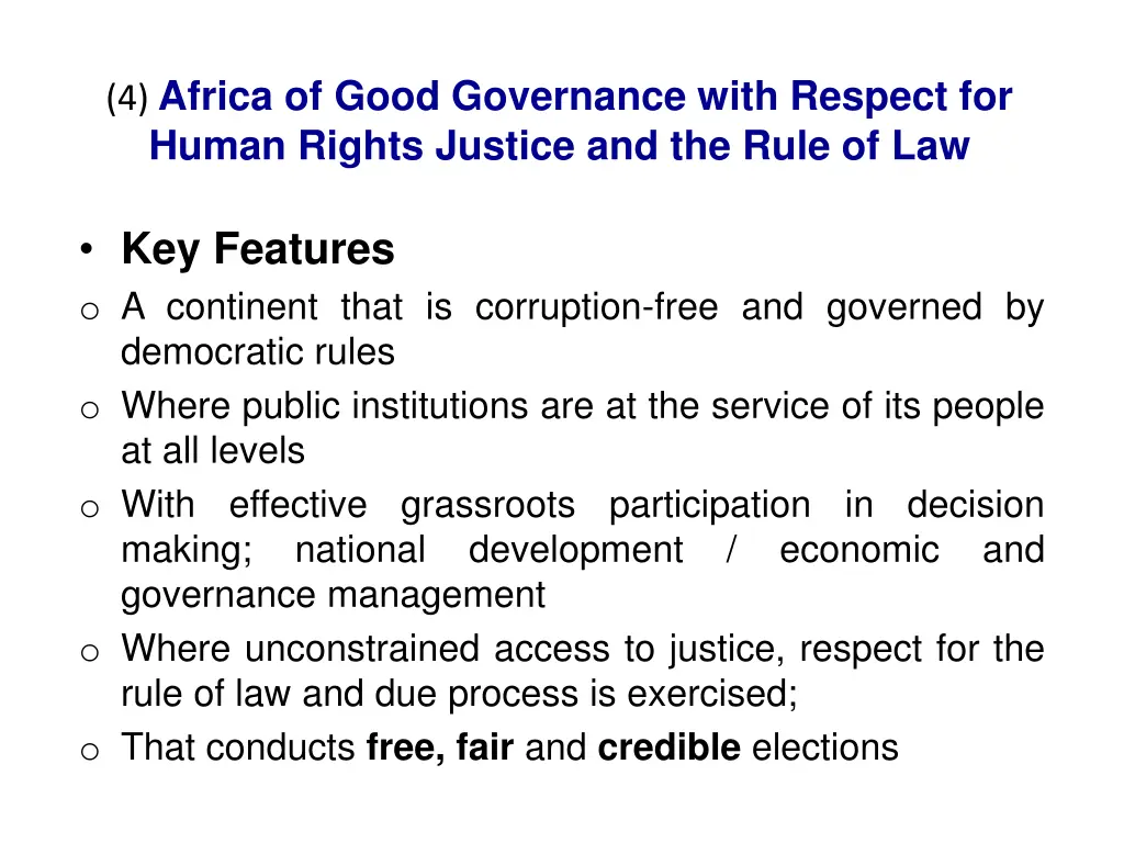 4 africa of good governance with respect