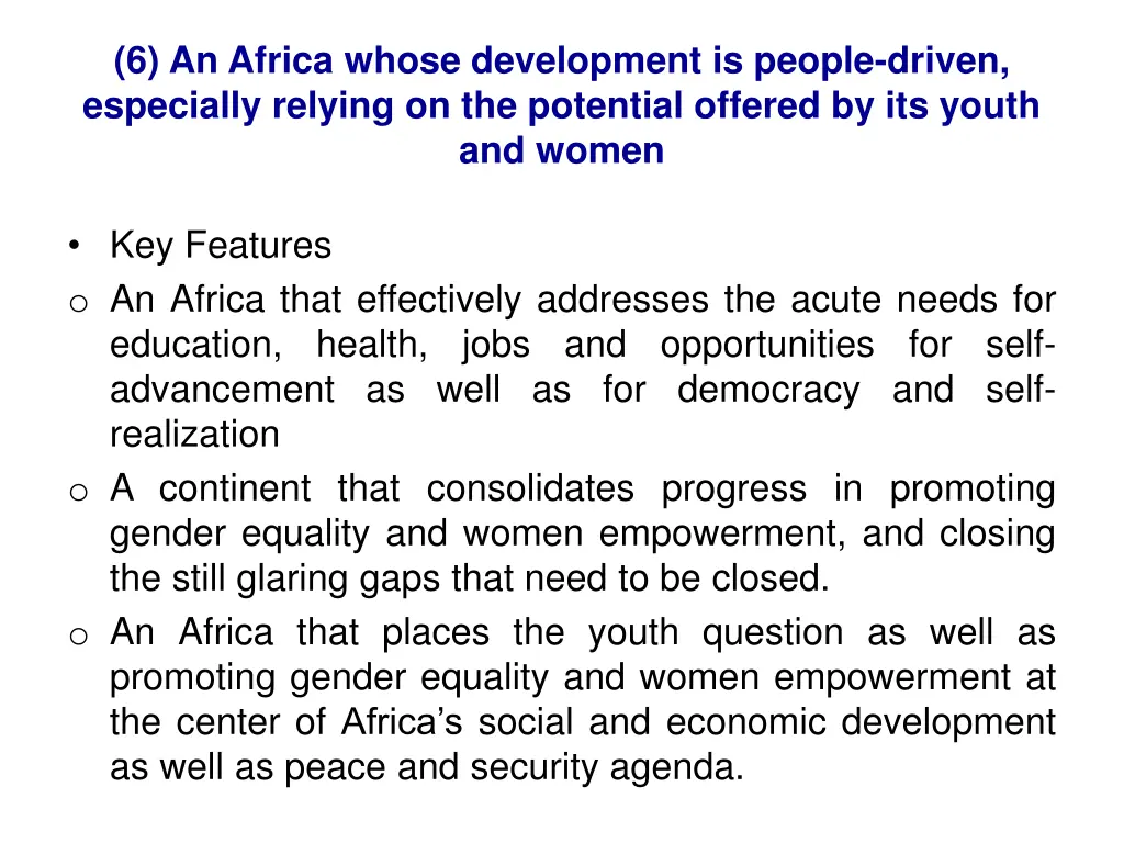 6 an africa whose development is people driven