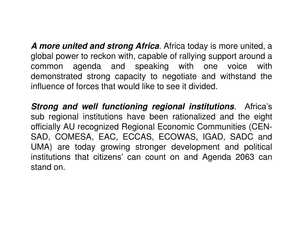 a more united and strong africa africa today