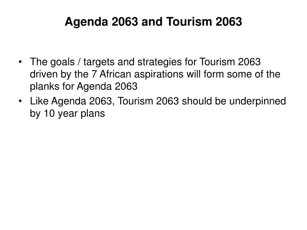 agenda 2063 and tourism 2063