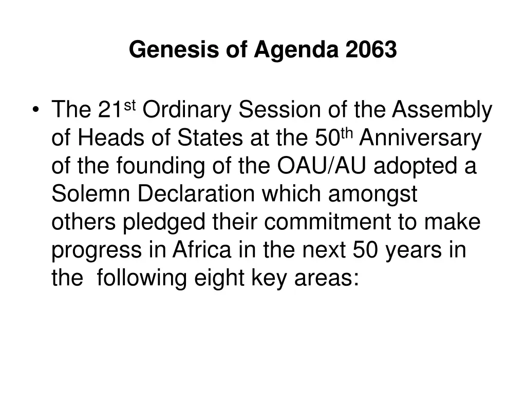 genesis of agenda 2063