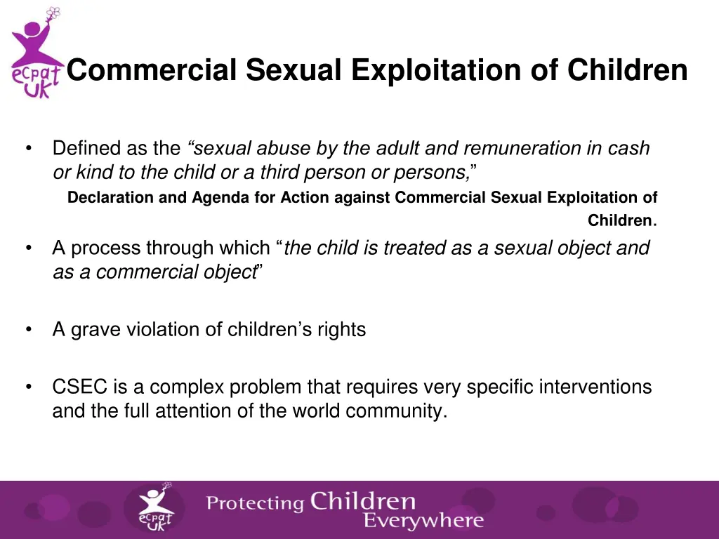 commercial sexual exploitation of children