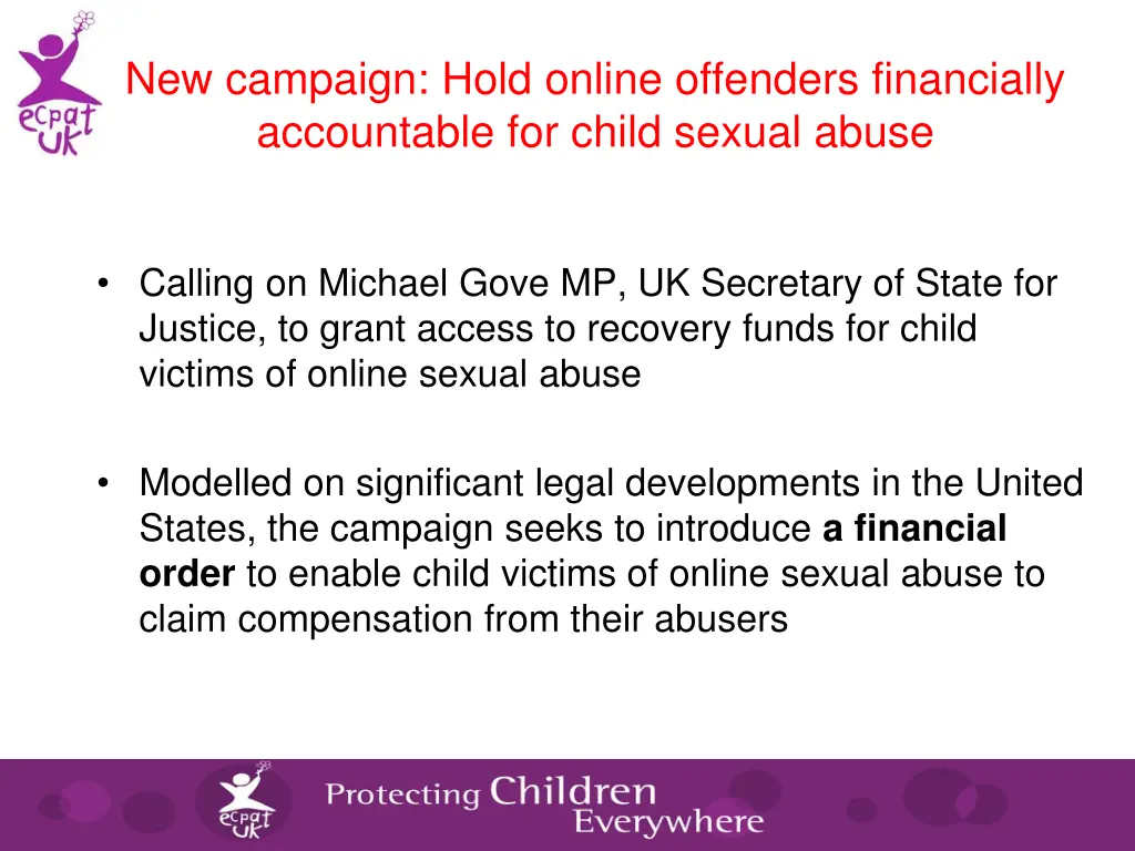 new campaign hold online offenders financially
