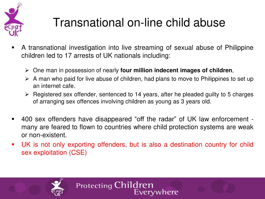 transnational on line child abuse