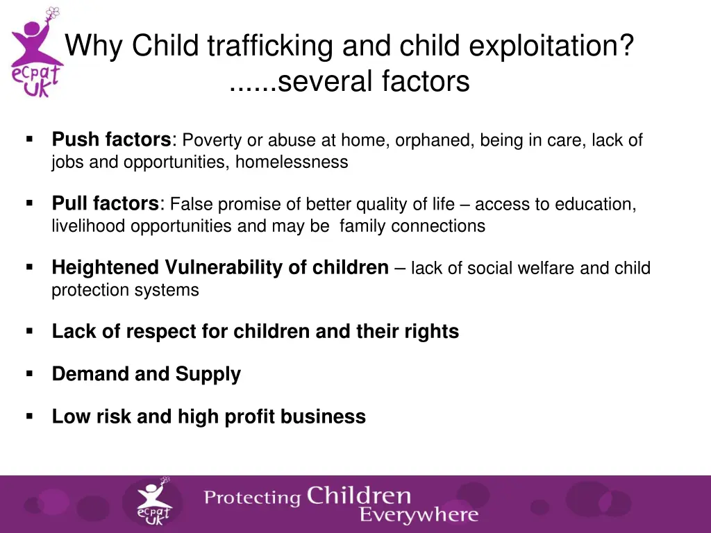 why child trafficking and child exploitation