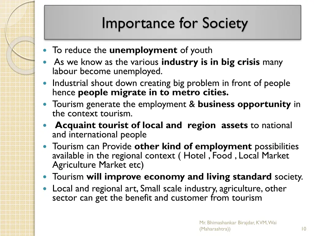 importance for society