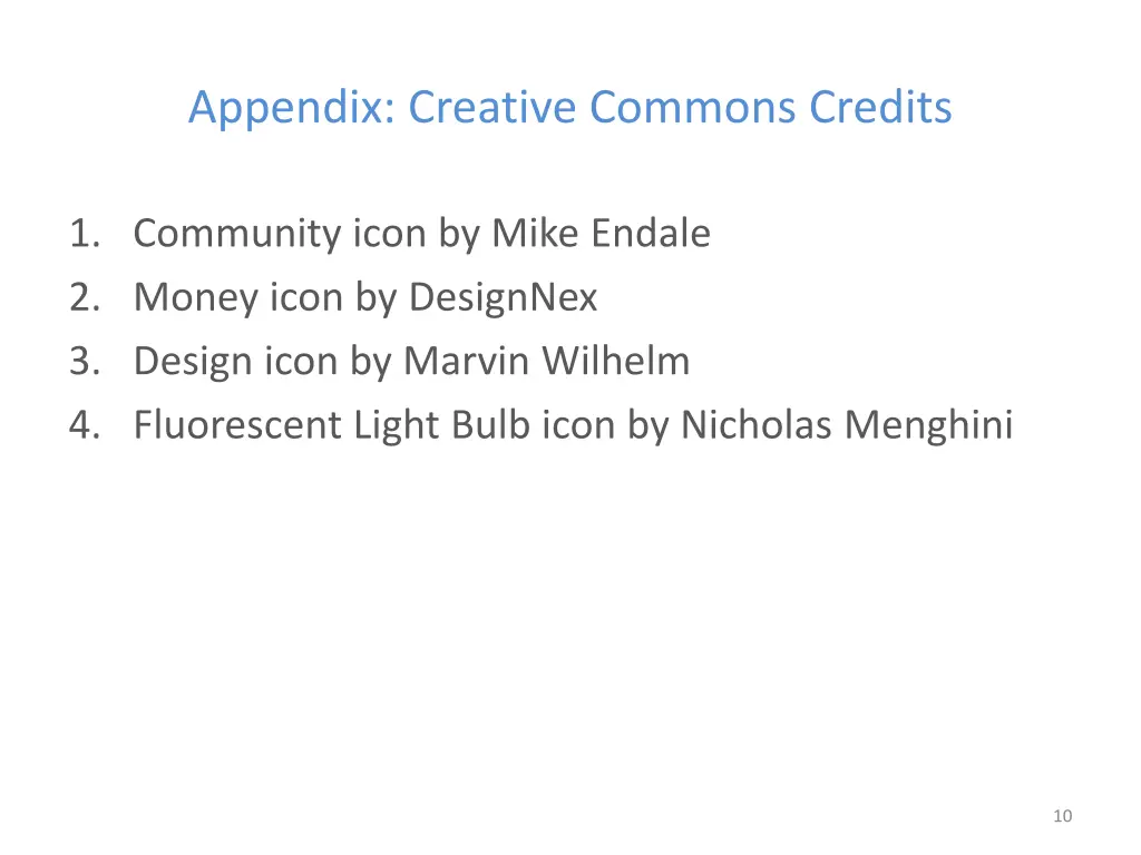 appendix creative commons credits