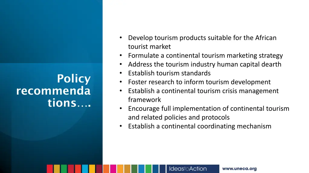develop tourism products suitable for the african